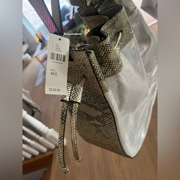 Silver metallic and snakeskin Anthropologie bag - Picture 4 of 7